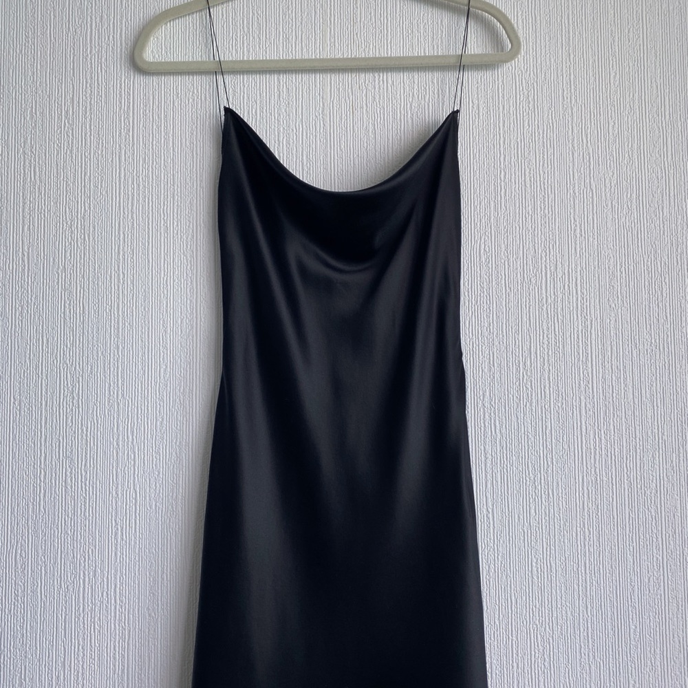 ARE YOU AM I silk nique mini dress black size Small s